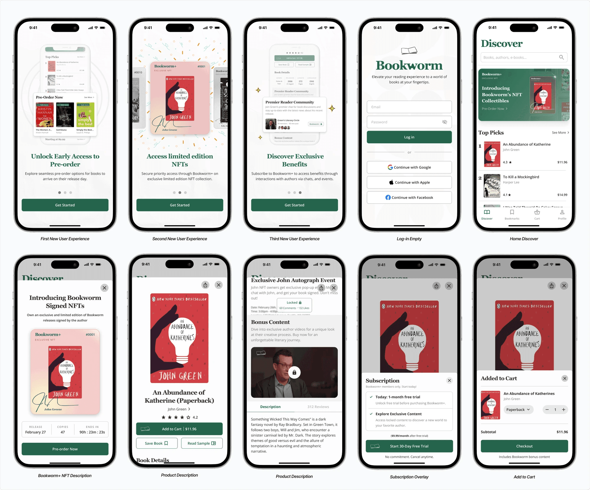Final design screens